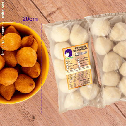 Rótulo para Mini Salgados Fritos (6x9cm)- 4 Cantos Arredondados