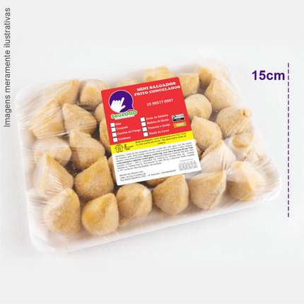 Rótulo para Mini Salgados Fritos (8x10cm) - 4 Cantos Arredondados