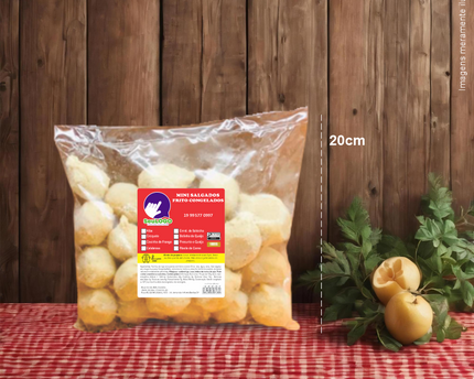 Rótulo para Mini Salgados Fritos (8x10cm) - 4 Cantos Arredondados