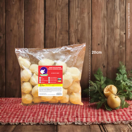 Rótulo para Mini Salgados Fritos (8x10cm) - 4 Cantos Arredondados