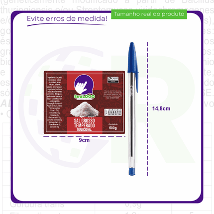 Rótulo para Sal Grosso (9x7cm) - 4 Cantos Arredondados