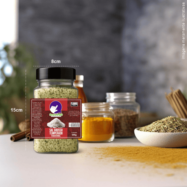 Rótulo para Sal Grosso (9x7cm) - 4 Cantos Arredondados