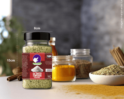 Rótulo para Sal Grosso (9x7cm) - 4 Cantos Arredondados