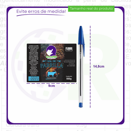 Rótulo para Sal de Parrilla (9x7cm) - 4 Cantos Arredondados