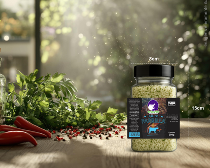 Rótulo para Sal de Parrilla (9x7cm) - 4 Cantos Arredondados