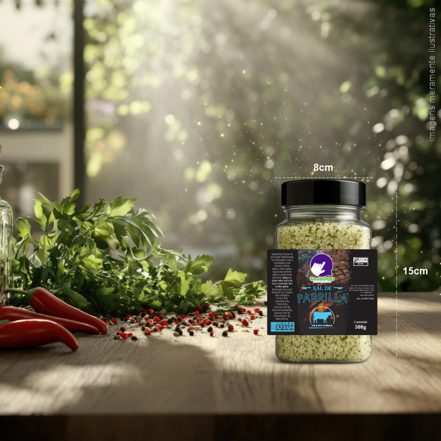 Rótulo para Sal de Parrilla (9x7cm) - 4 Cantos Arredondados