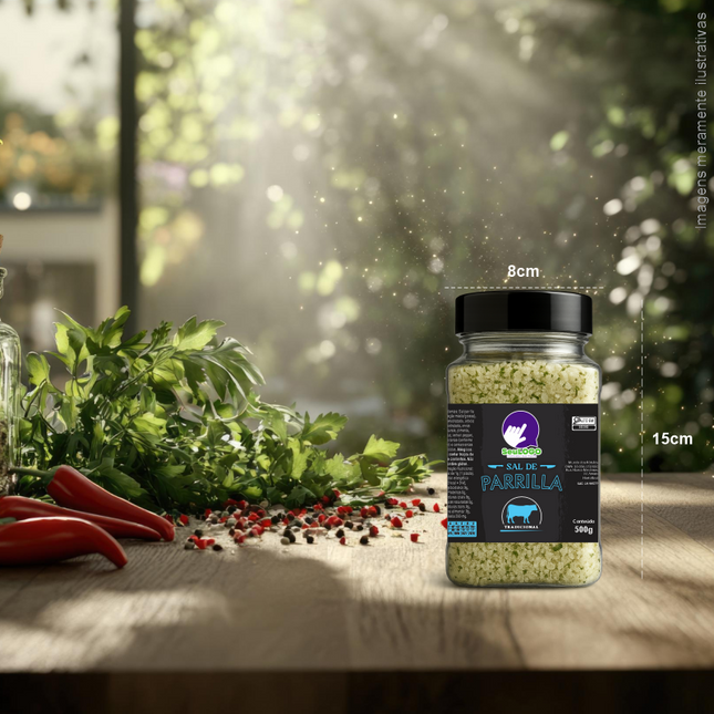 Rótulo para Sal de Parrilla (9x7cm) - 4 Cantos Arredondados