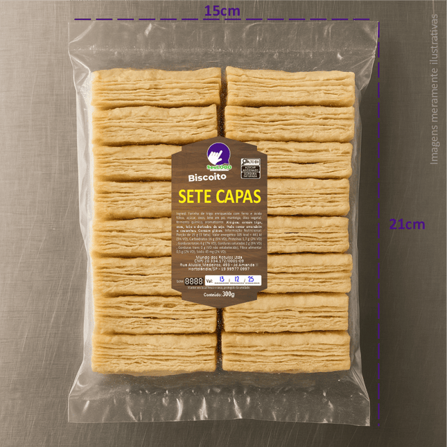 Rótulo para Biscoito 7 Capas (5x9cm) - Brasão