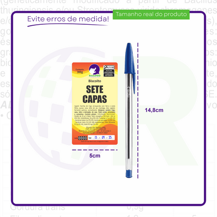 Rótulo para Biscoito 7 Capas (5x9cm) - 4 Cantos Arredondados