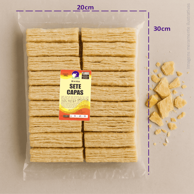 Rótulo para Biscoito 7 Capas (5x9cm) - 4 Cantos Arredondados