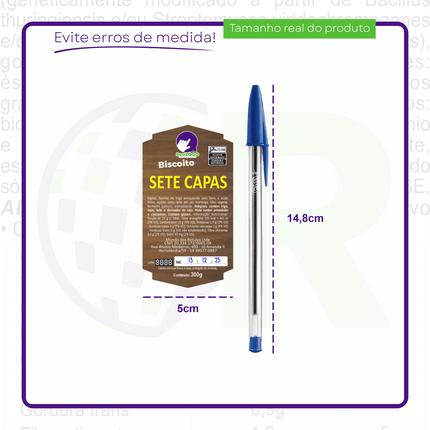Rótulo para Biscoito 7 Capas (5x9cm) - Brasão