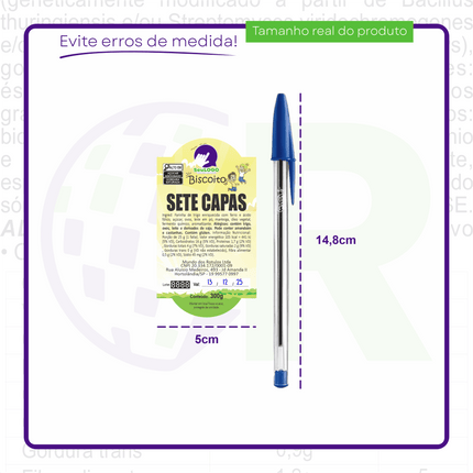 Rótulo para Biscoito 7 Capas (5x9cm) - Moldura