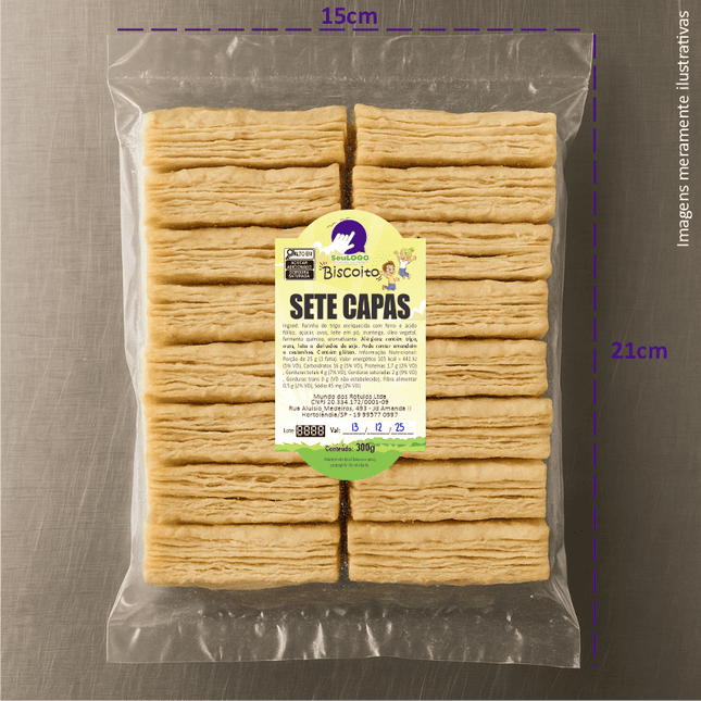 Rótulo para Biscoito 7 Capas (5x9cm) - Moldura