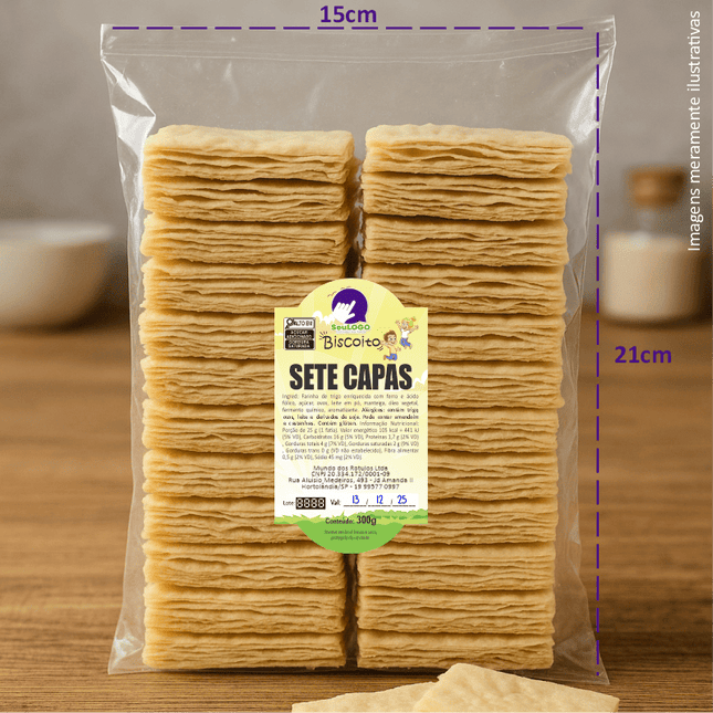 Rótulo para Biscoito 7 Capas (5x9cm) - Moldura