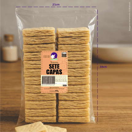 Rótulo para Biscoito 7 Capas (7x11cm) - 2 Cantos Arredondados