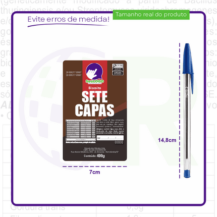 Rótulo para Biscoito 7 Capas (7x11) - 4 Cantos Arredondados