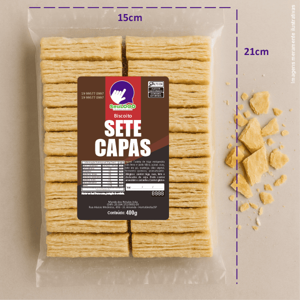 Rótulo para Biscoito 7 Capas (7x11) - 4 Cantos Arredondados