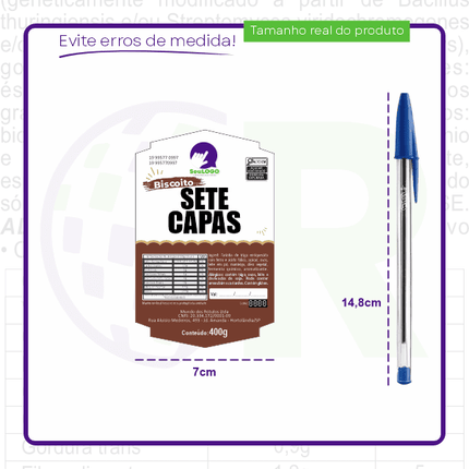 Rótulo para Biscoito 7 Capas (7x11cm) - Brasão