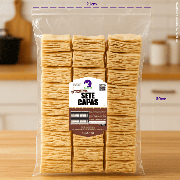 Rótulo para Biscoito 7 Capas (7x11cm) - Brasão