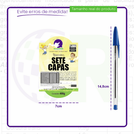 Rótulo para Biscoito 7 Capas (7x11cm) - Moldura