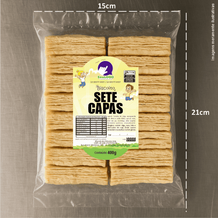 Rótulo para Biscoito 7 Capas (7x11cm) - Moldura