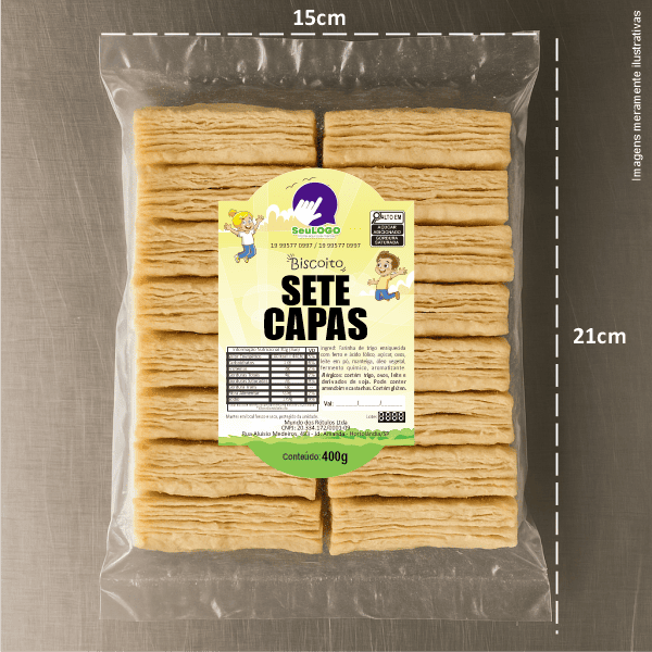 Rótulo para Biscoito 7 Capas (7x11cm) - Moldura