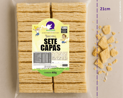 Rótulo para Biscoito 7 Capas (7x11cm) - Moldura