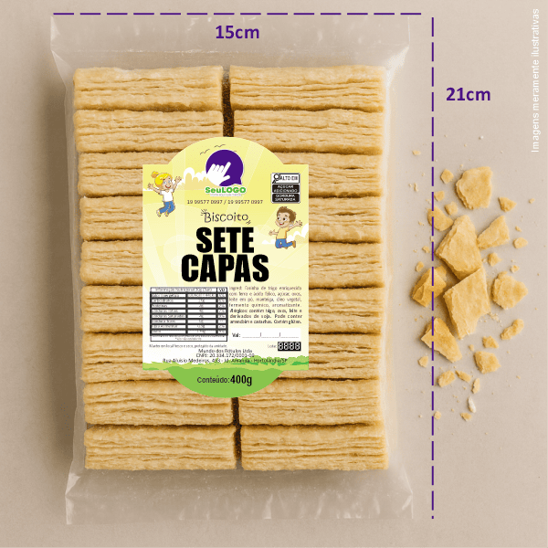 Rótulo para Biscoito 7 Capas (7x11cm) - Moldura