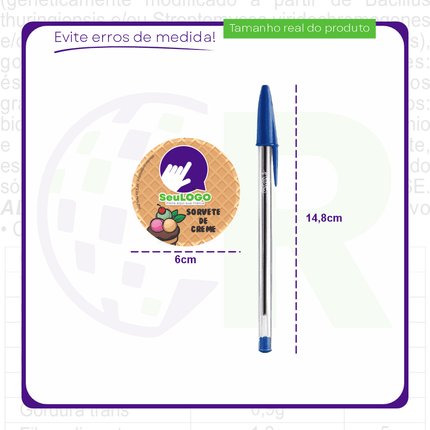 Kit Rótulos para Sorvete (6x6cm)- Redondo