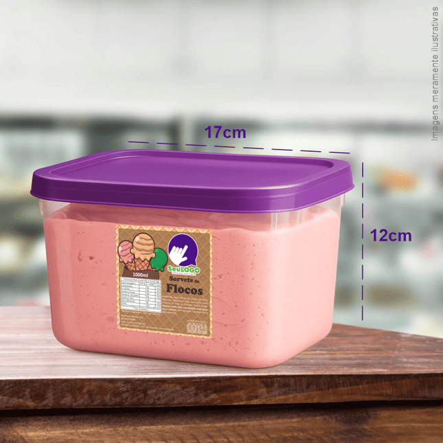 Rótulo para Sorvete (8x8cm) - 4 Cantos Arredondados