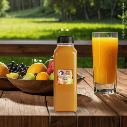 Rótulo para Suco Natural (3x3cm) - 4 Cantos Arredondados