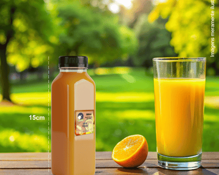 Rótulo para Suco Natural (3x3cm) - 4 Cantos Arredondados