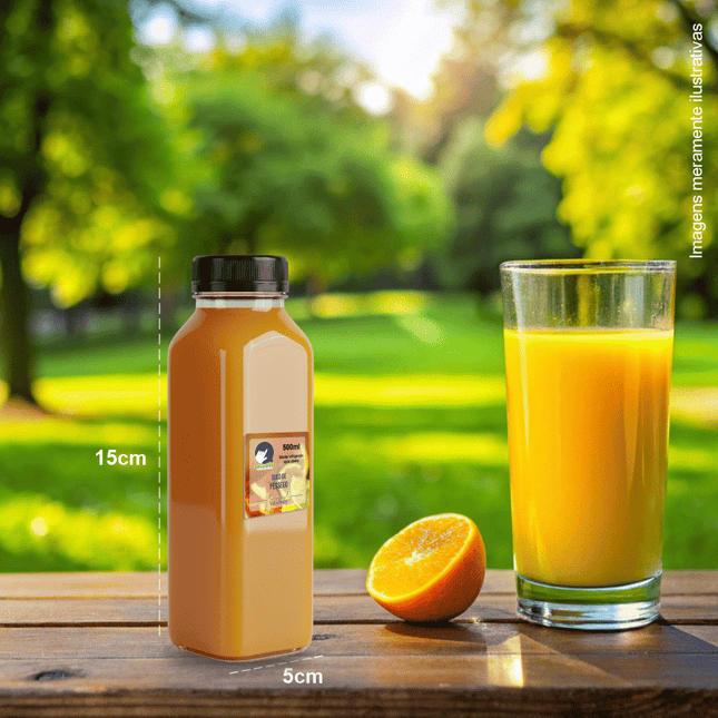 Rótulo para Suco Natural (3x3cm) - 4 Cantos Arredondados