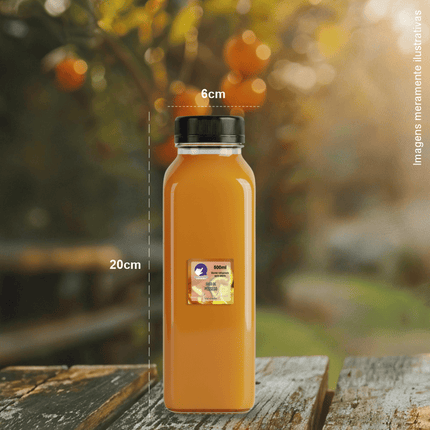 Rótulo para Suco Natural (3x3cm) - 4 Cantos Arredondados