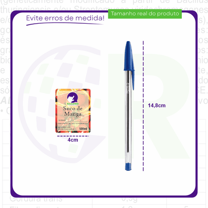 Rótulo para Suco Natural (4x5cm)- 4 Cantos Arredondados