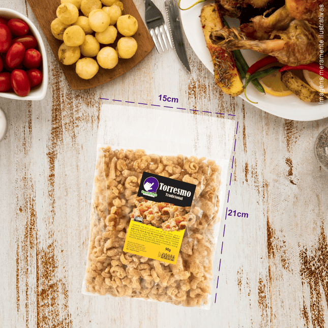 Rótulo para Torresmo (6x9cm) - 4 Cantos Arredondados