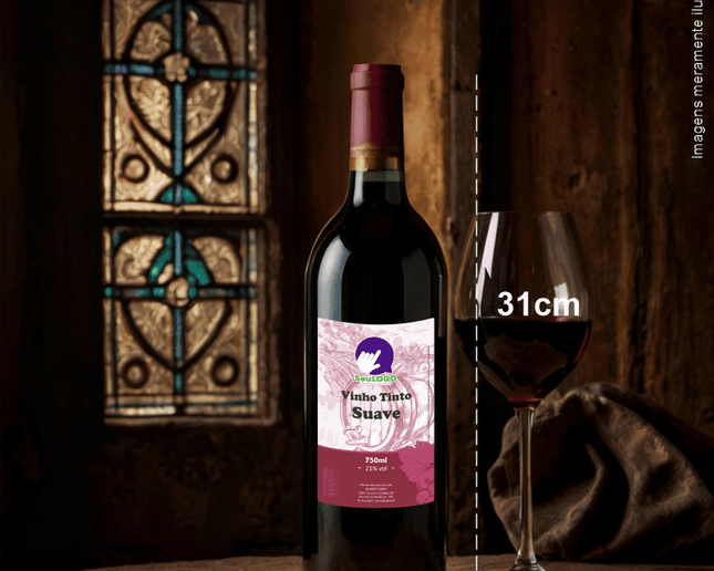 Rótulo para Vinho (7x11cm) - 4 Cantos Arredondados