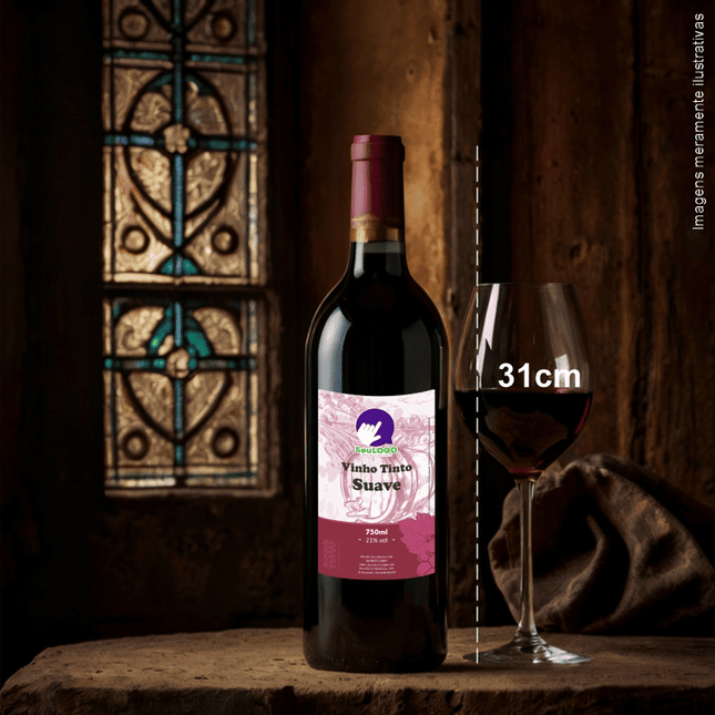 Rótulo para Vinho (7x11cm) - 4 Cantos Arredondados