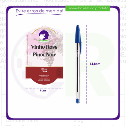 Rótulo para Vinho (7x11cm) - Moldura