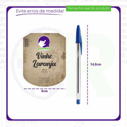 Rótulo para Vinho (8x10cm)- Brasão