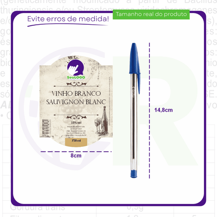 Rótulo para Vinho (8x10cm) - Moldura